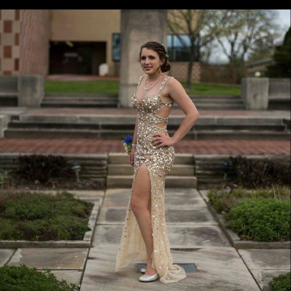 Mori Lee Champagne Dress